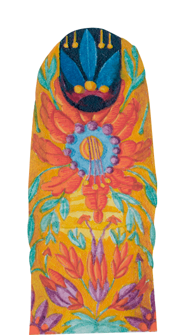 colorful, patterned finger